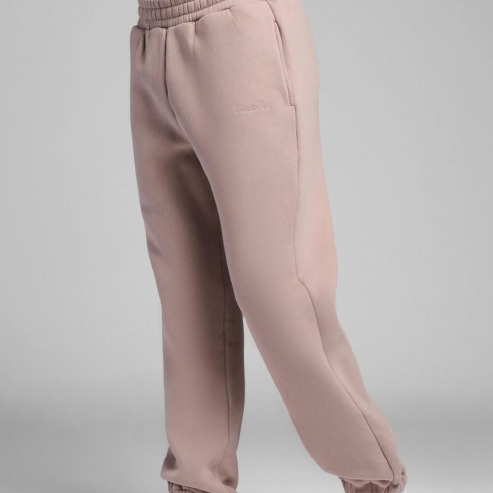 Comfrt Men's Cream and Tan Joggers-tracksuits